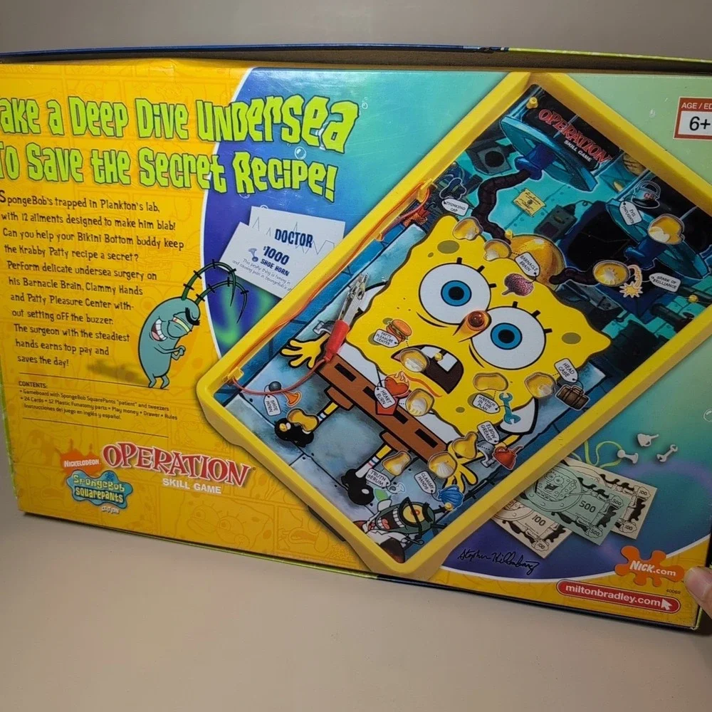 Operation Spongebob Squarepants‎ Skill Game Nickelodeon Hasbro 2007 Family Kids